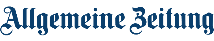 Allgemeine Zeitung Logo in blauer SerifenSchrift